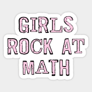 Girls Rock At Math Sticker